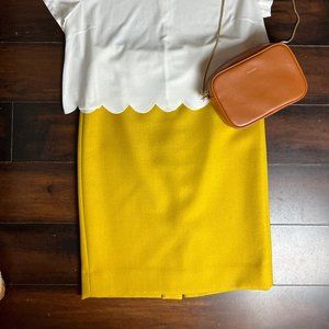 J.Crew No. 2 Pencil Skirt Wool Mustard Yellow Size 4